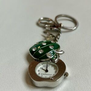 Watch Keychain with Crystal Accents